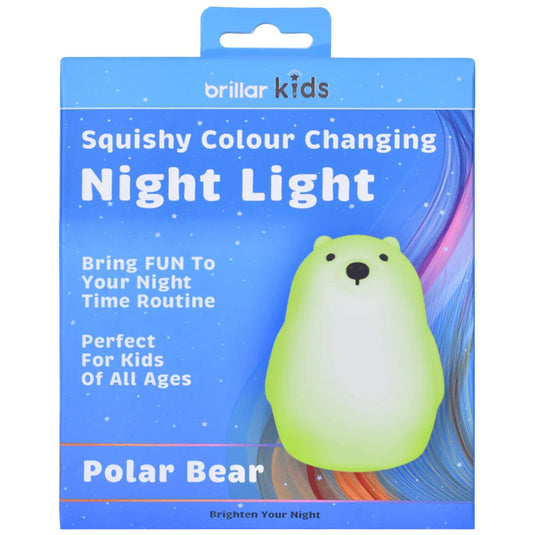 Brillar Cute Squishy Colour Changing Night Light for Kids - Polar Bear-1