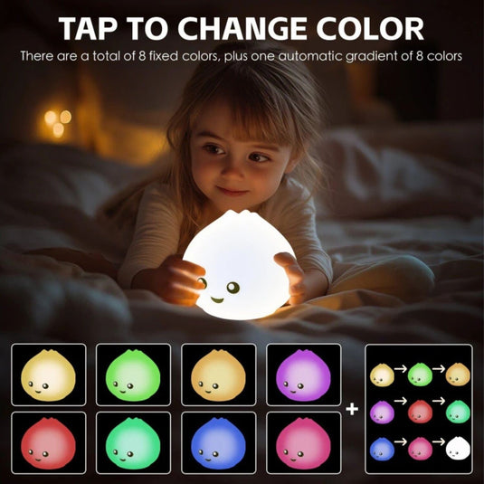 Cute Squishy Colour Changing Night Light for Kids - Dumpling-3
