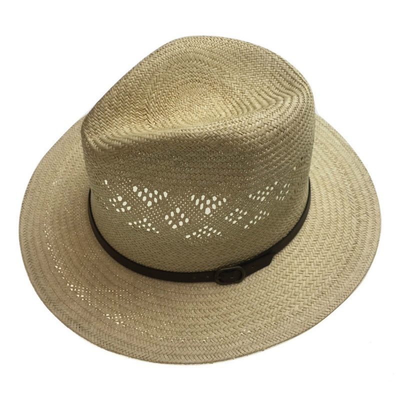 Load image into Gallery viewer, Natural STRAW PANAMA HAT FEDORA Summer Trilby Sun Summer Cap BR108-2
