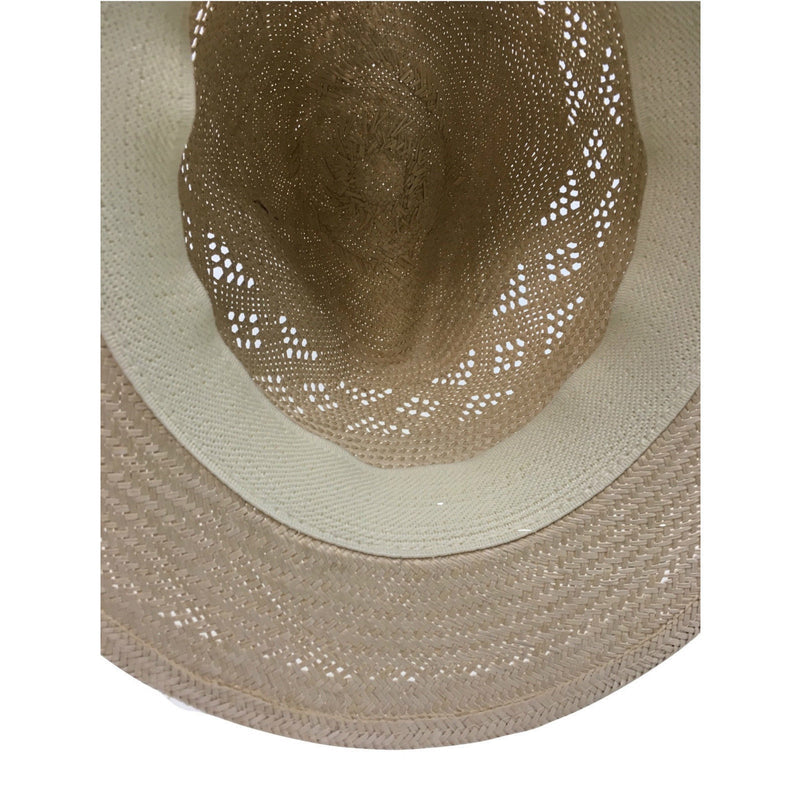 Load image into Gallery viewer, Natural STRAW PANAMA HAT FEDORA Summer Trilby Sun Summer Cap BR108-3
