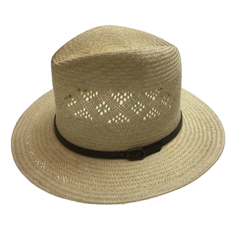 Load image into Gallery viewer, Natural STRAW PANAMA HAT FEDORA Summer Trilby Sun Summer Cap BR108-4
