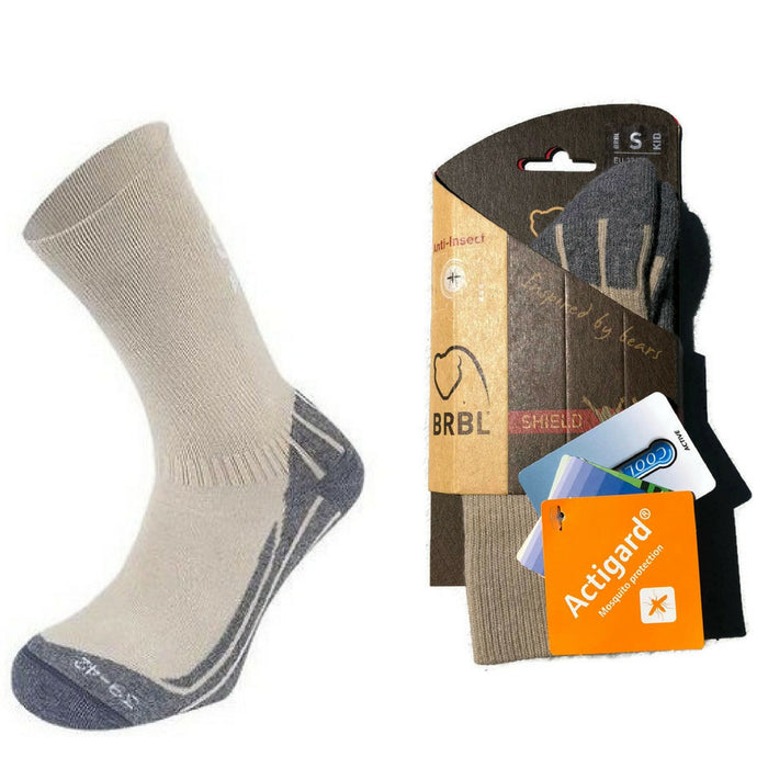 BRBL Anti Insect Repellent Socks Mosquito Mozzie Bugs Camp Kids - Beige-0