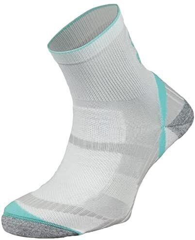 BRBL Atlas Socks Hiking Trekking Trail Run Outdoor Camping MADE IN ITALY Crew - White/Aqua-1