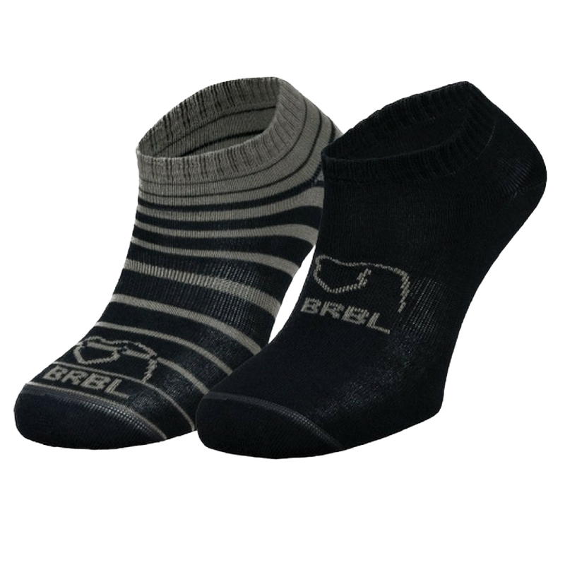 Load image into Gallery viewer, 2pk BRBL Baloo Ankle Socks Low Cut MADE IN ITALY  - Dark Grey/Mid Grey - L-0
