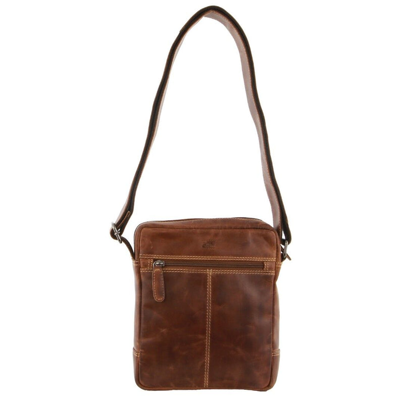 Load image into Gallery viewer, Billy The Kid Mens Genuine Leather Small Shoulder Bag in Cognac-2
