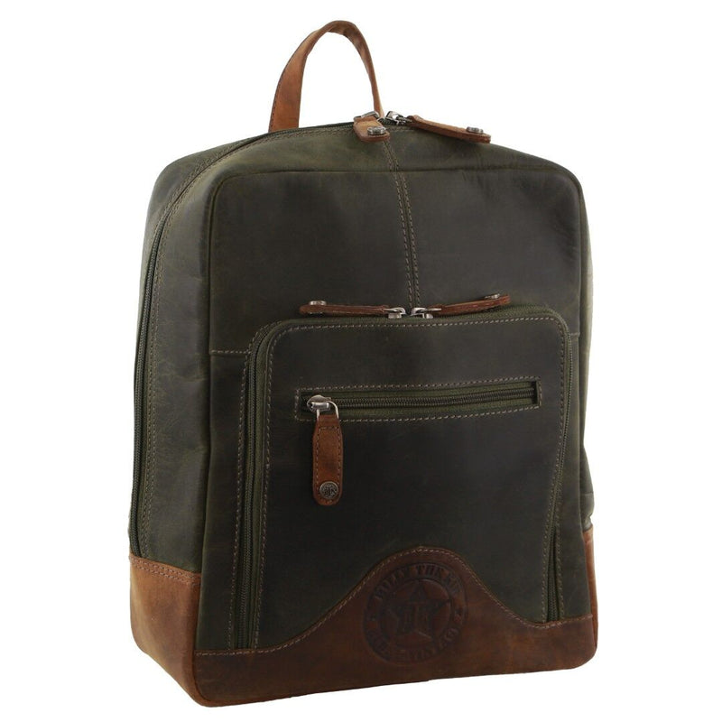Load image into Gallery viewer, Billy The Kid Olive Leather Western Backpack Bag-1
