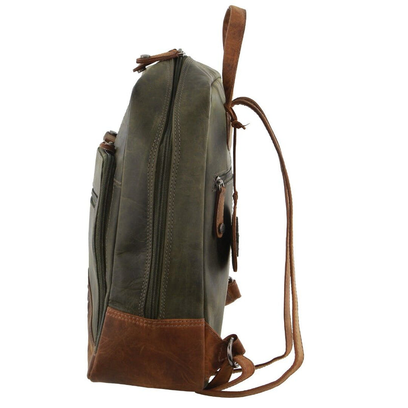 Load image into Gallery viewer, Billy The Kid Olive Leather Western Backpack Bag-2
