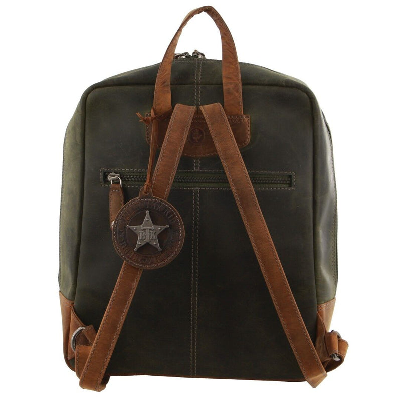 Load image into Gallery viewer, Billy The Kid Olive Leather Western Backpack Bag-3
