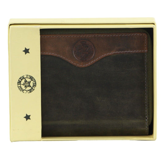 Billy The Kid Leather Wallet with Zip & Coin Pocket in Olive-4