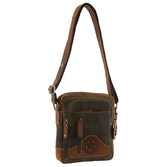 Billy The Kid Olive Leather Crossbody/Shoulder Bag-0