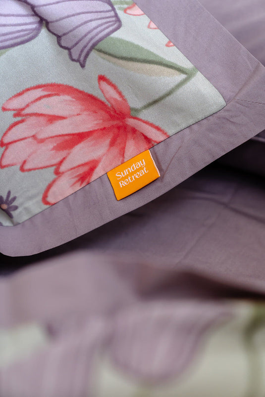 100% Cloud Cotton Duvet Quilt Cover Set w/ 1 Pillow Case in Serena - Single-4
