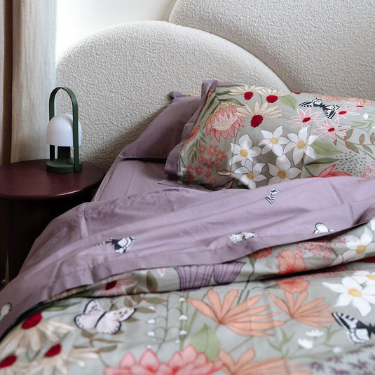 100% Cloud Cotton Duvet Quilt Cover Set w/ 1 Pillow Case in Serena - Single-1