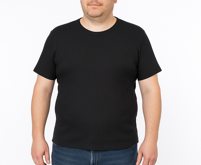 Mens Thermal Short Sleeve Top T Shirt Baselayer Cotton Blend Winter - Black-0