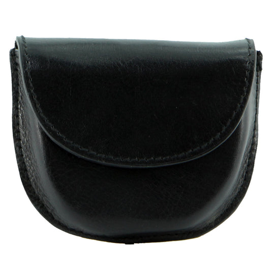 Milleni Genuine Leather Coin Purse Holder Wallet with Belt Loop - Black-0