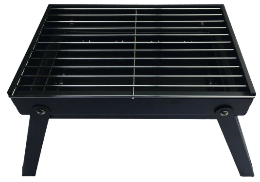 Premium Portable Charcoal Folding BBQ Grill Barbecue Foldable Travel - Black/Silver-3
