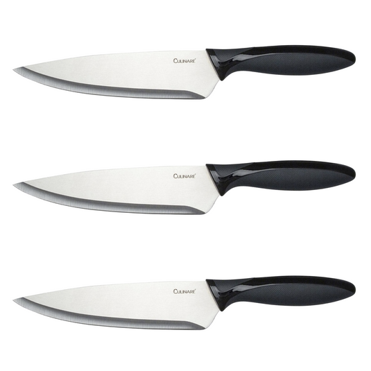 3Pc Set 18.5cm Culinare Chef Knife Cutlery Tool Kitchen Stainless Steel Cutting-0
