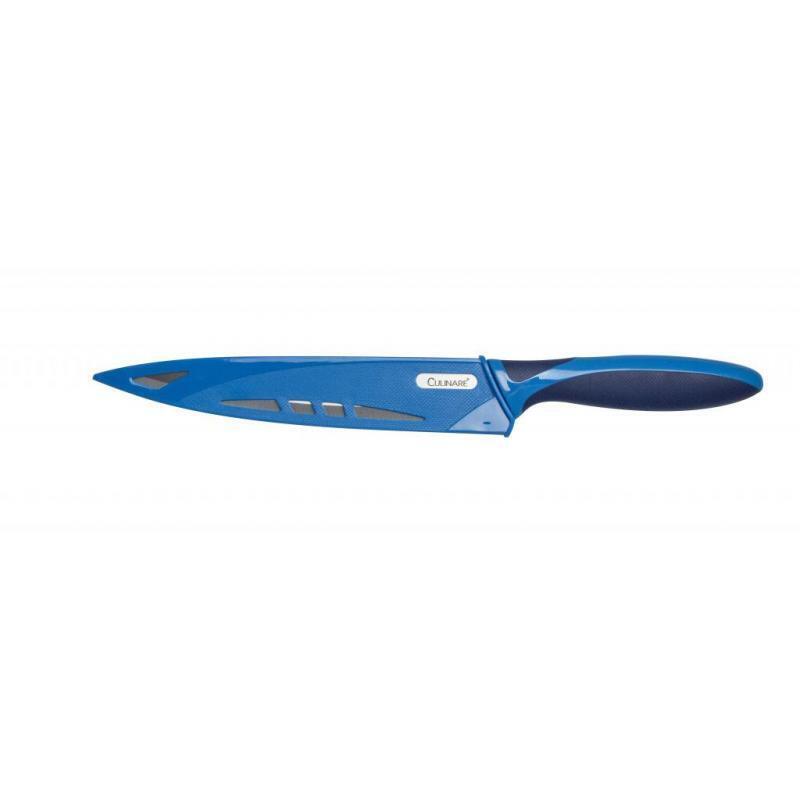 Load image into Gallery viewer, 19.5cm Culinare Stainless Steel Carving Knife With Blue Blade Cover-2
