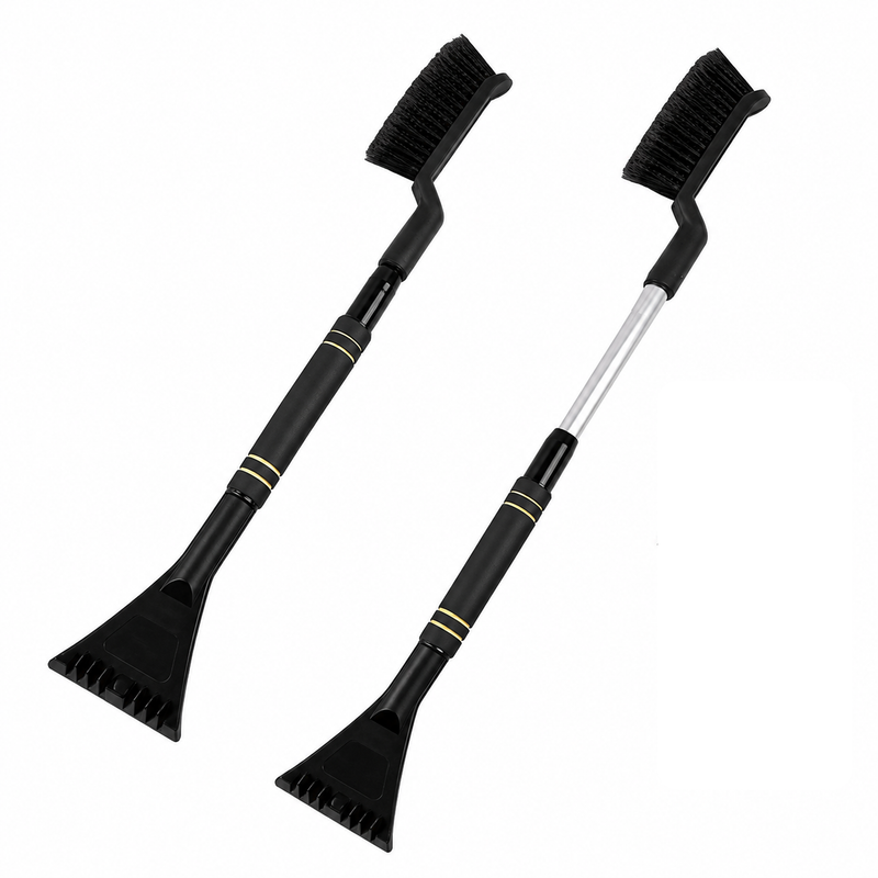 Load image into Gallery viewer, Extendable Car 3 in 1 Snow Brush and Ice Scraper with Detachable Head in Black-0

