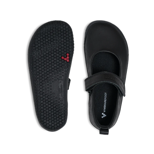 Vivobarefoot Wyn School Kids Obsidian Black