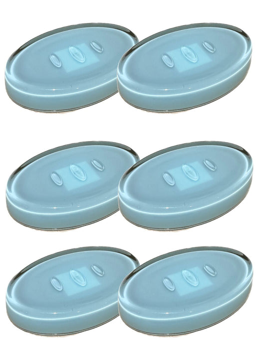 6x Creative Home Oval Soap Dish Holder Plate - Blue (Bulk)-0