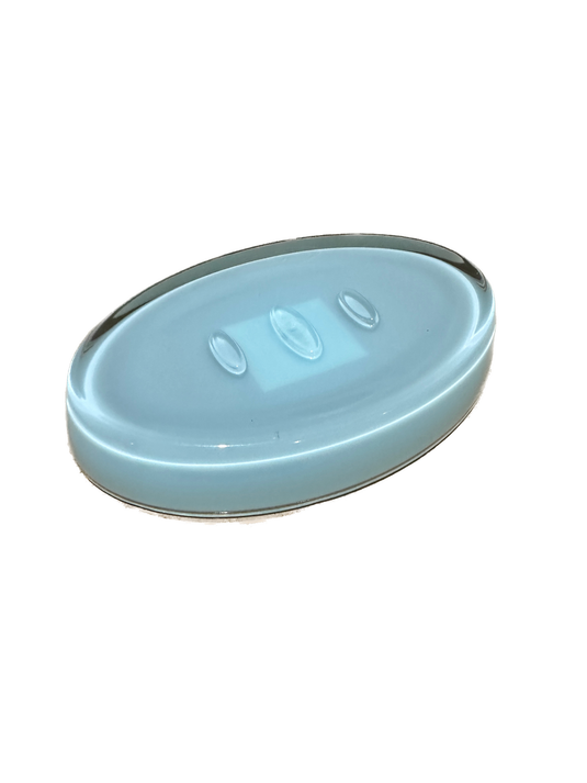 6x Creative Home Oval Soap Dish Holder Plate - Blue (Bulk)-3