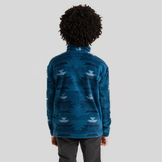 Craghoppers Calke Kids Printed Microfleece Half Zip Jacket – Navy Blue