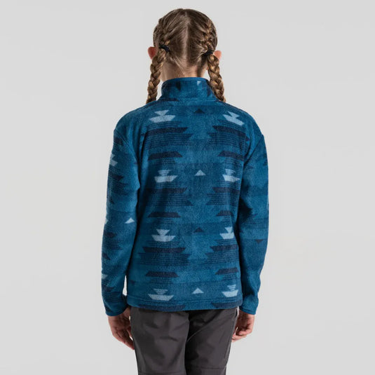 Craghoppers Calke Kids Printed Microfleece Half Zip Jacket – Navy Blue