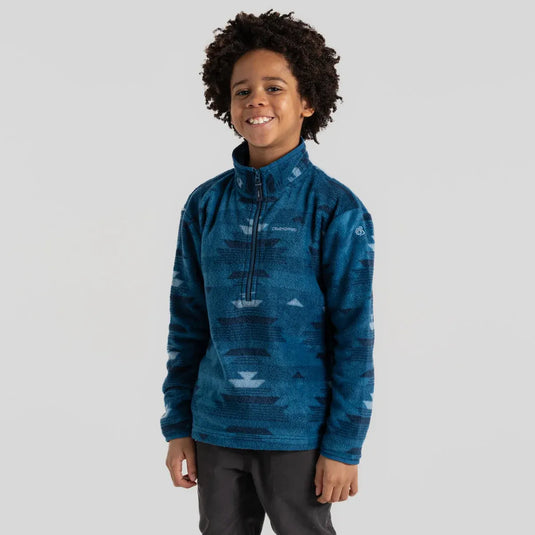 Craghoppers Calke Kids Printed Microfleece Half Zip Jacket in Navy Blue-4