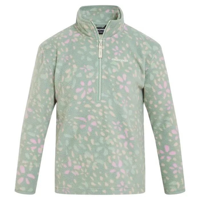 Load image into Gallery viewer, Craghoppers Calke Girls Microfleece Half Zip Jacket in Pale Pistachio Print-1
