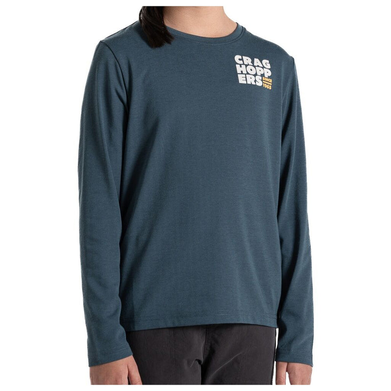 Load image into Gallery viewer, Craghoppers NosiLife Kids Cruz Long Sleeve T-Shirt in Blue Stone-1
