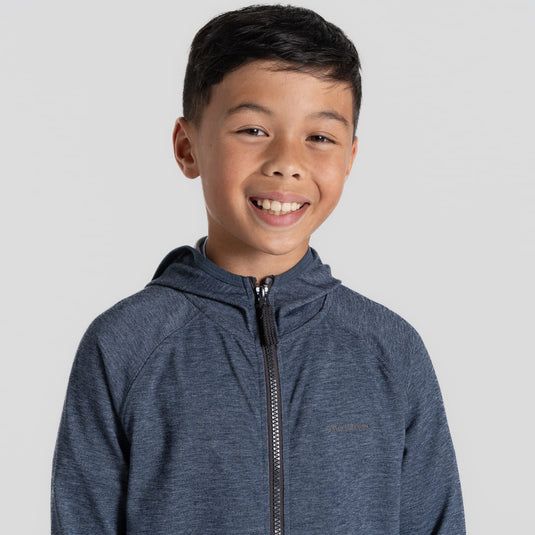 Craghoppers NosiLife Frey Kids Hooded Jacket – Insect Repellent | Blue Navy Marl