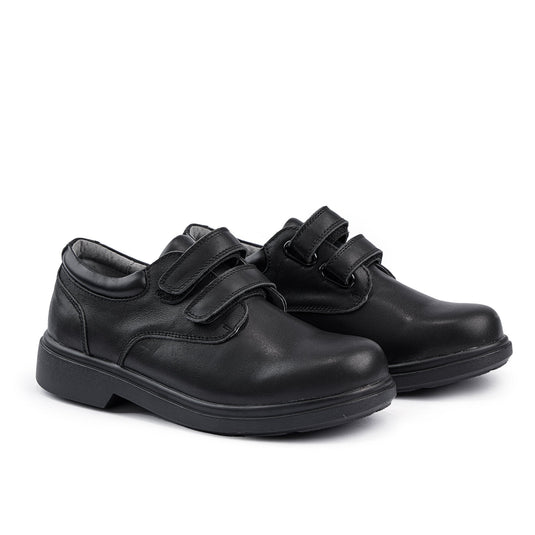 Class Junior V Strap School Shoes - Black
