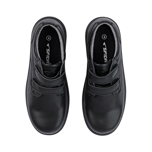 Class Junior V Strap School Shoes - Black