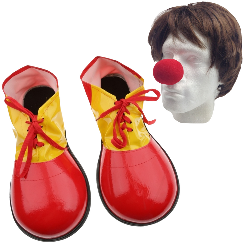 Load image into Gallery viewer, 2Pcs Set Clown Nose + Large Shoes Circus Halloween Costume Fancy Dress Up Party-6
