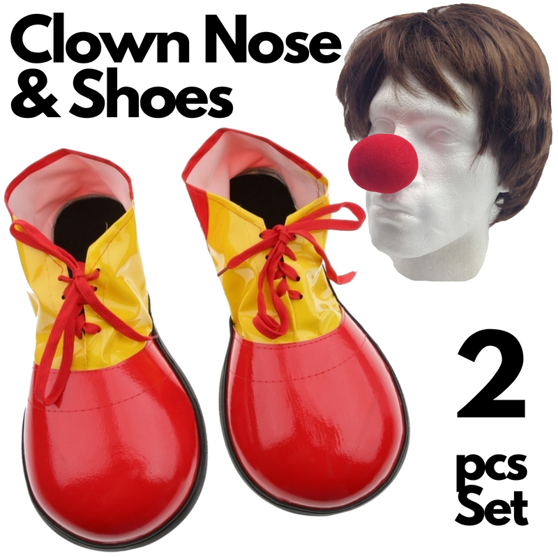 Load image into Gallery viewer, 2Pcs Set Clown Nose + Large Shoes Circus Halloween Costume Fancy Dress Up Party-0
