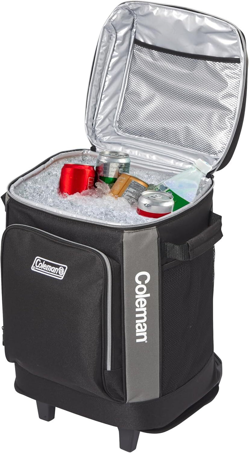 Load image into Gallery viewer, Coleman 42 Can Wheeled Soft Cooler Insulated Outdoor Camping Picnic Bag in Black-2
