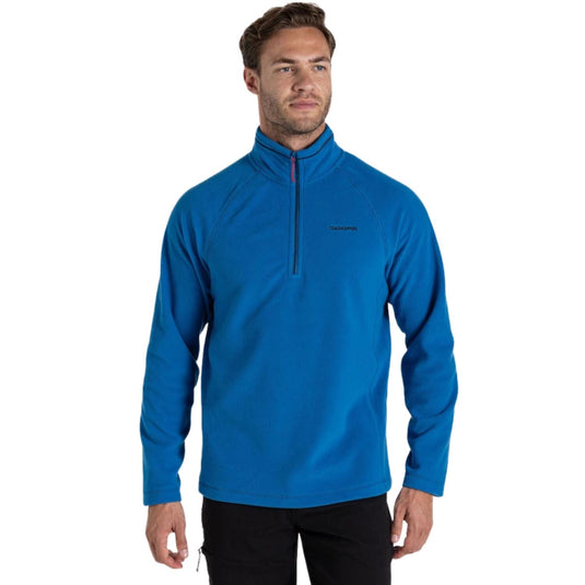 Craghoppers Mens Corey VI Lightweight Recycled Microfleece Zip Fleece Top in Fresh Blue-0