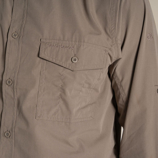 Craghoppers Kiwi Long Sleeve Outdoor Shirt – Pebble