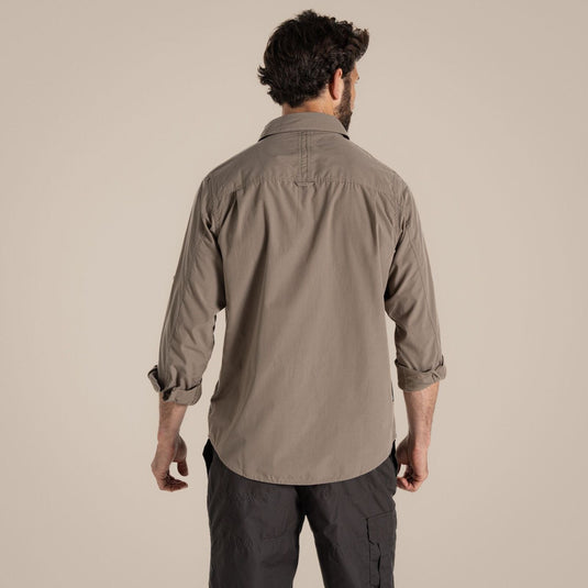 Craghoppers Kiwi Long Sleeve Outdoor Shirt in Pebble-4