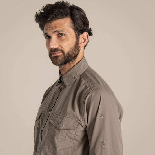 Craghoppers Kiwi Long Sleeve Outdoor Shirt – Pebble