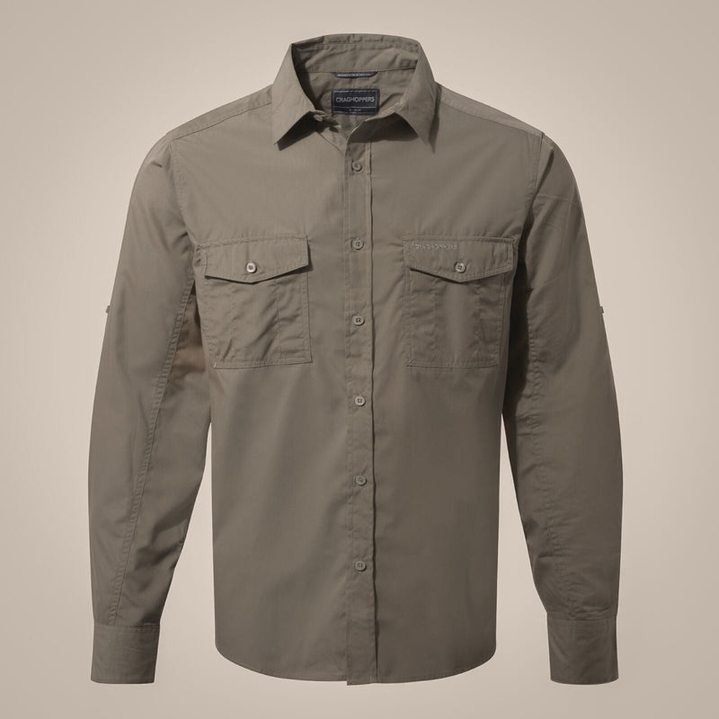 Load image into Gallery viewer, Craghoppers Kiwi Long Sleeve Outdoor Shirt – Pebble
