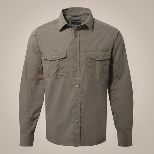 Craghoppers Kiwi Long Sleeve Outdoor Shirt – Pebble