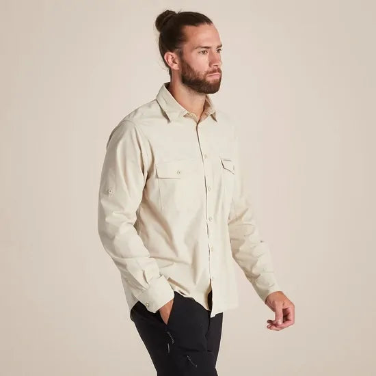 Load image into Gallery viewer, Craghoppers Kiwi Long Sleeve Outdoor Shirt in Oatmeal-3
