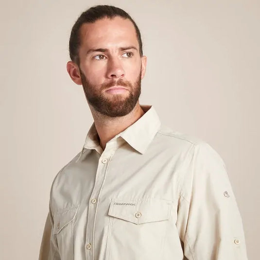 Craghoppers Kiwi Long Sleeve Outdoor Shirt – Oatmeal