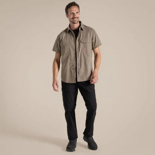 Craghoppers Kiwi Short Sleeve Outdoor Shirt in Pebble