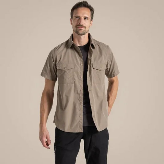 Craghoppers Kiwi Short Sleeve Outdoor Shirt in Pebble-3