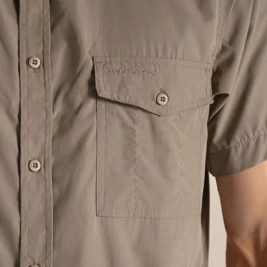 Load image into Gallery viewer, Craghoppers Kiwi Short Sleeve Outdoor Shirt in Pebble

