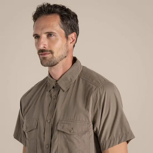 Craghoppers Kiwi Short Sleeve Outdoor Shirt in Pebble