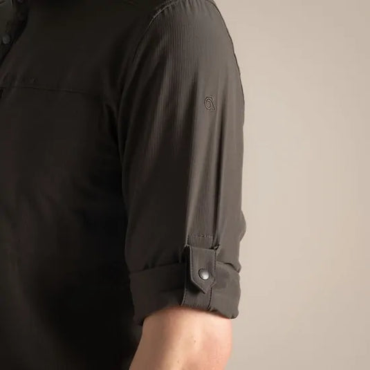 Craghoppers NosiLife Pro V Long Sleeve Stretch Shirt | Woodland Green