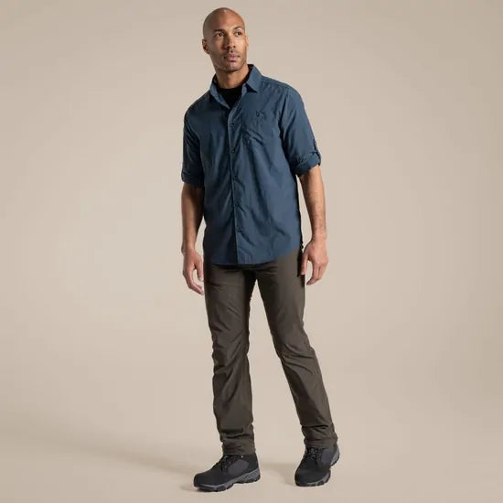 Load image into Gallery viewer, Craghoppers NosiLife Pro V Long Sleeve Travel Shirt – | Blue Stone
